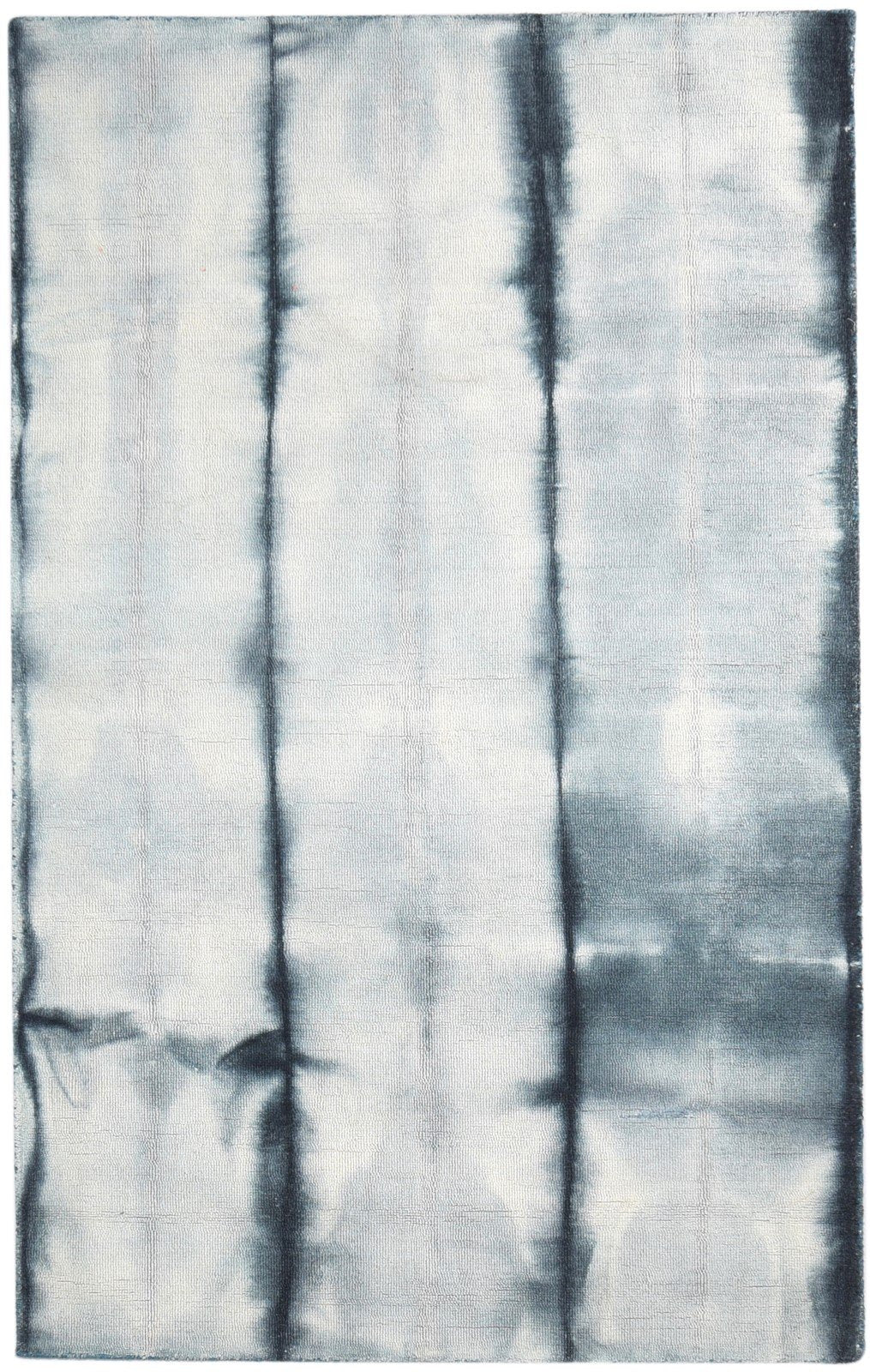 Hand Tufted Charcoal Wool Rug 5' X 8' Modern Shibori Tie Dye Room Size Carpet Area Rug