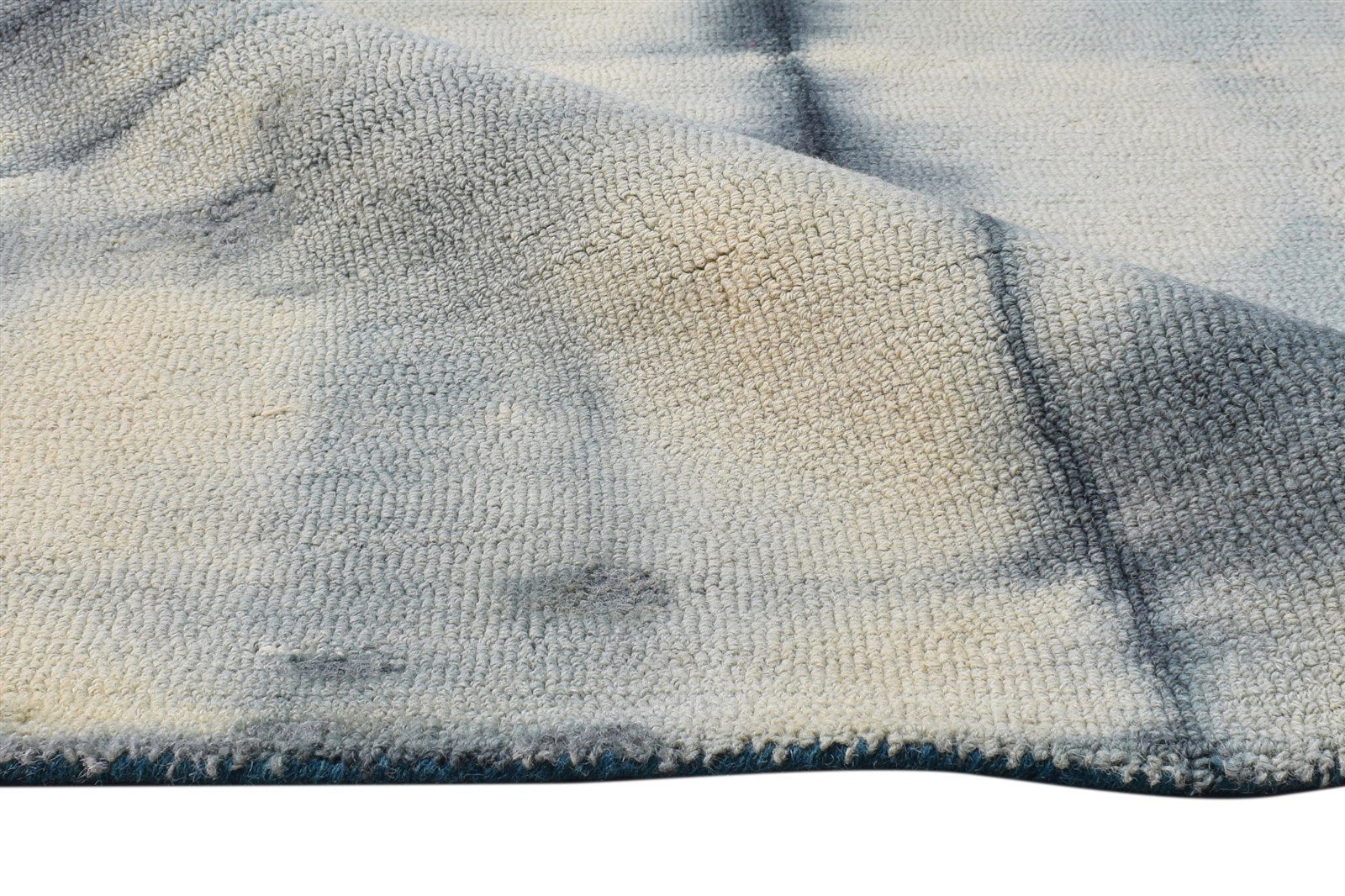 5' X 8' Rug Wool Grey Modern Hand Tufted Shibori Tie Dye Room Size Carpet Area Rug