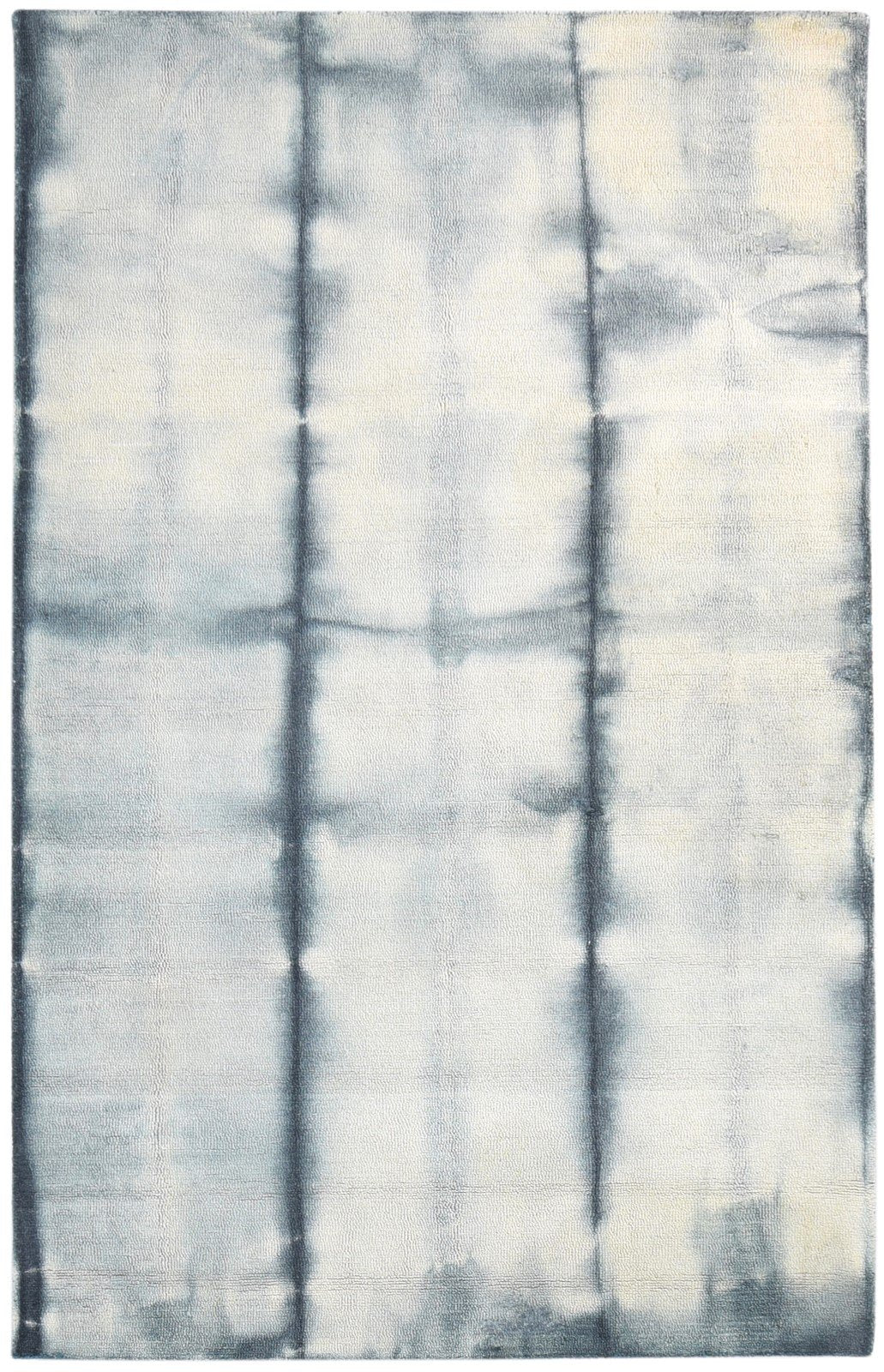 5' X 8' Rug Wool Grey Modern Hand Tufted Shibori Tie Dye Room Size Carpet Area Rug