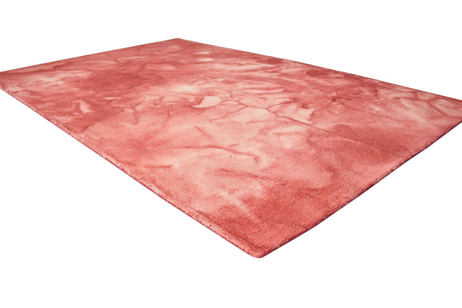 Hand Tufted Red Wool Rug 5' X 8' Modern Shibori Tie Dye Room Size Carpet Area Rug