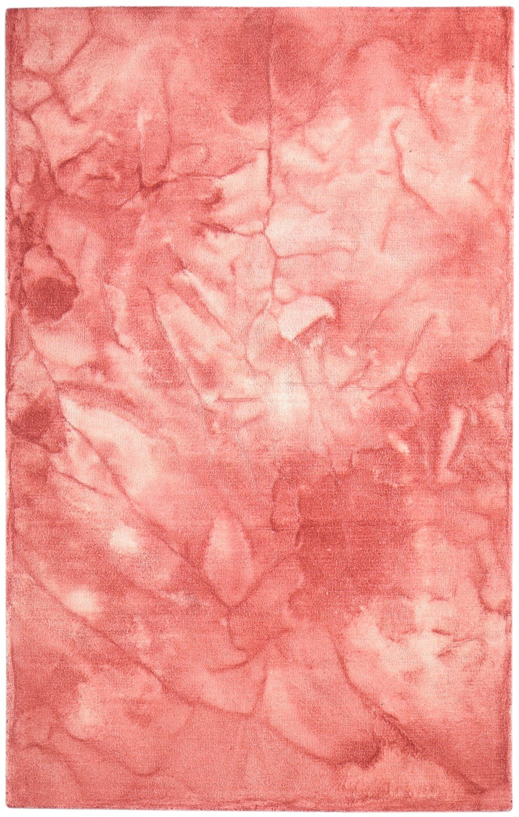 Hand Tufted Red Wool Rug 5' X 8' Modern Shibori Tie Dye Room Size Carpet Area Rug