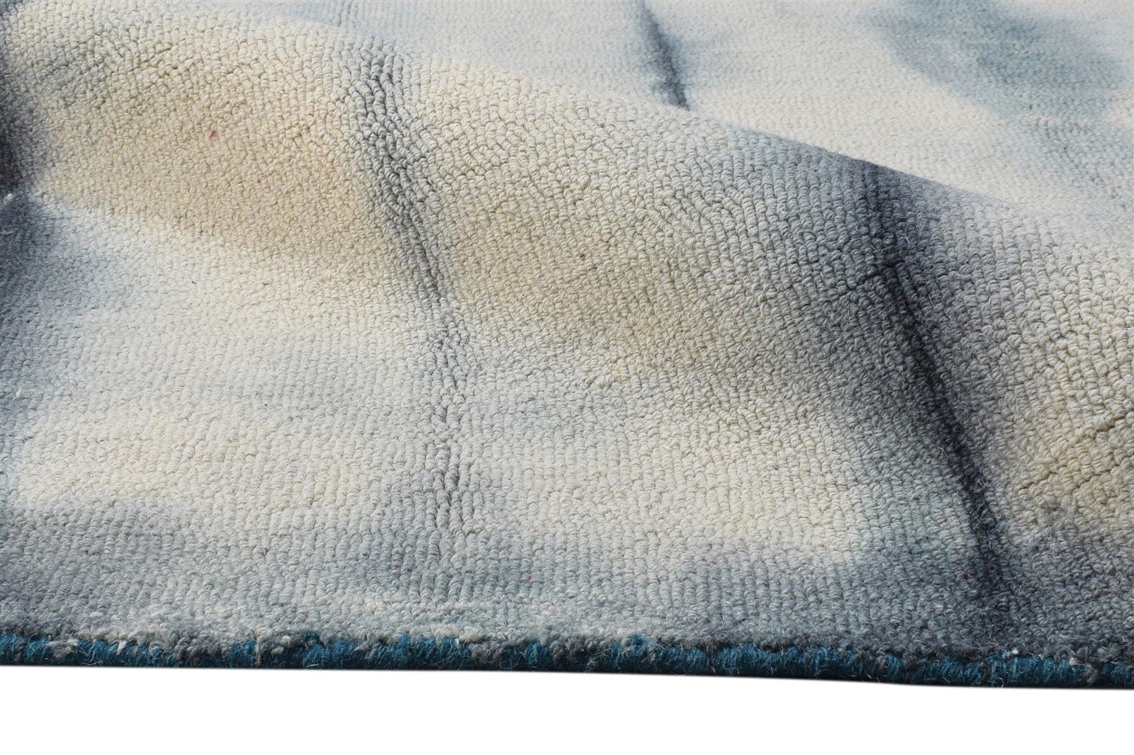 Hand Tufted Grey Wool Rug 5' X 8' Modern Shibori Tie Dye Room Size Carpet Area Rug