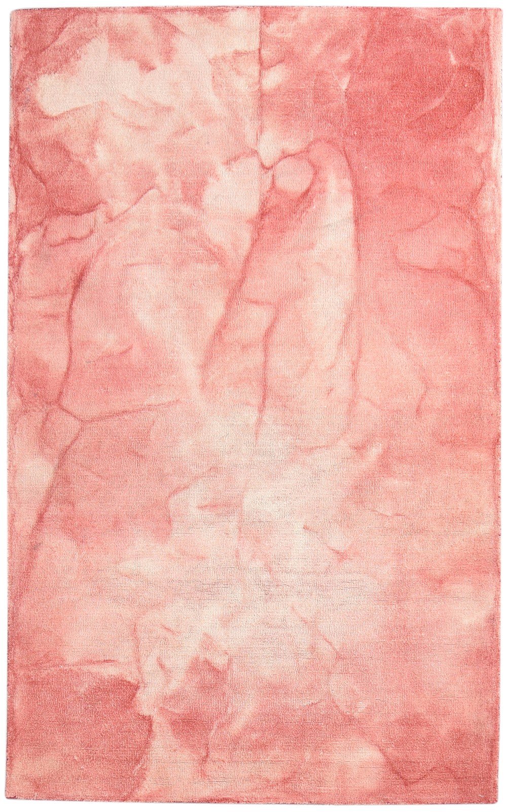 5' X 8' Rug Wool Red Modern Hand Tufted Shibori Tie Dye Room Size Carpet Area Rug