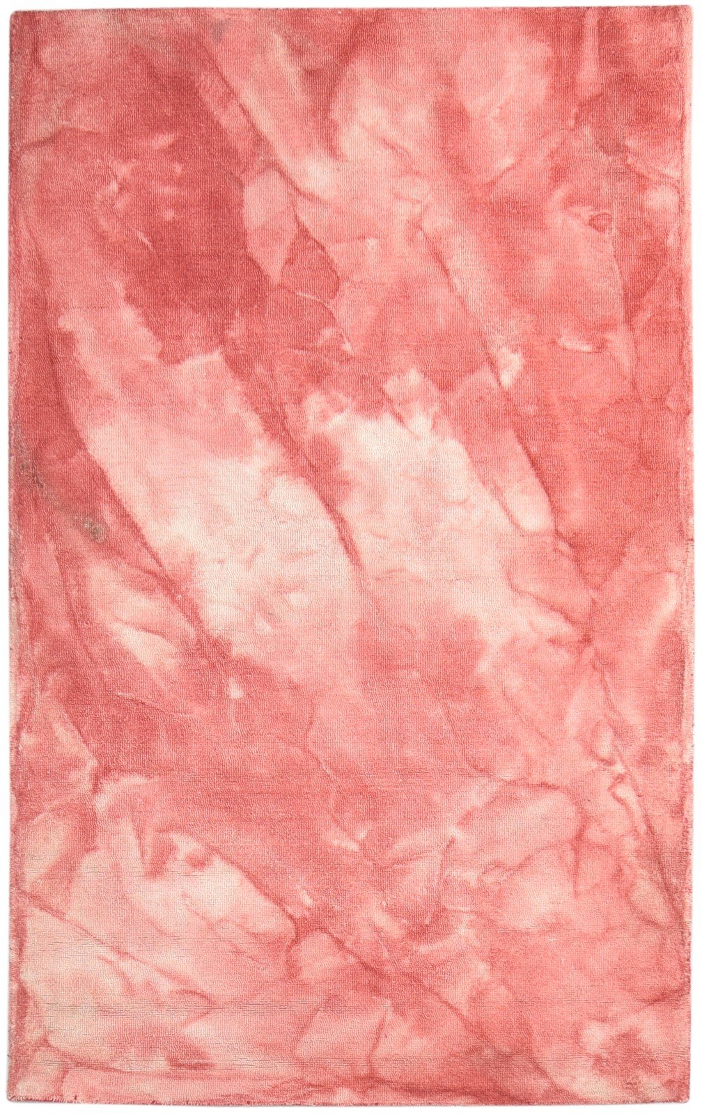 Red Wool Rug 5' X 8' Modern Hand Tufted Shibori Tie Dye Room Size Carpet Area Rug