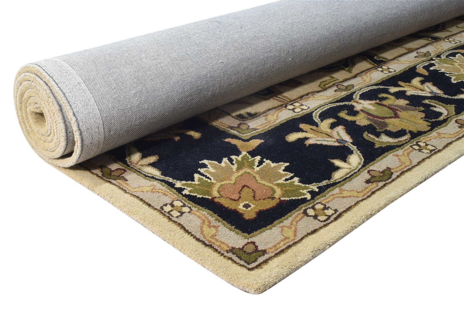 Beige Wool Rug 8' X 10' Persian Hand Tufted Mughal Oriental Large Carpet Area Rug