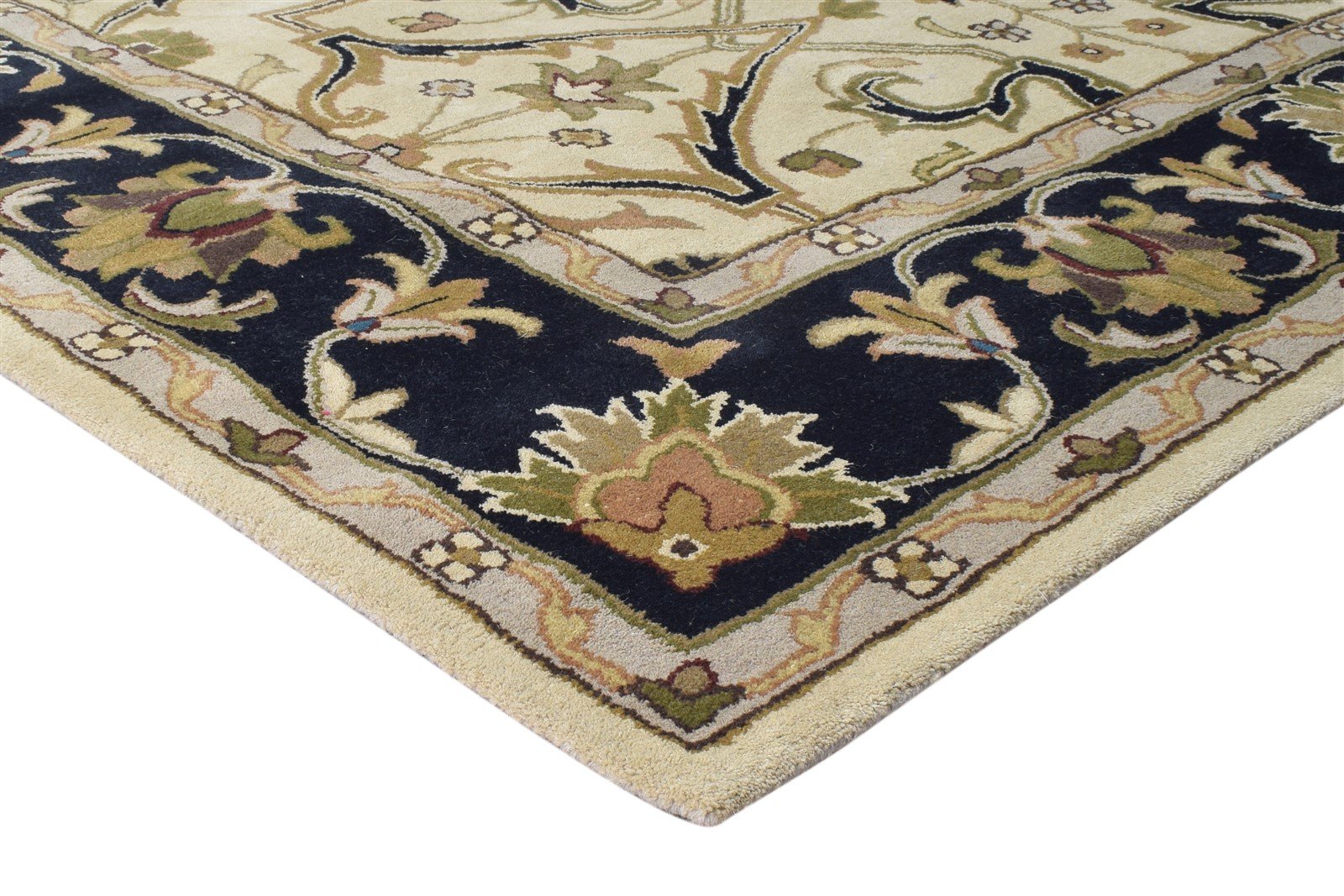 Beige Wool Rug 8' X 10' Persian Hand Tufted Mughal Oriental Large Carpet Area Rug