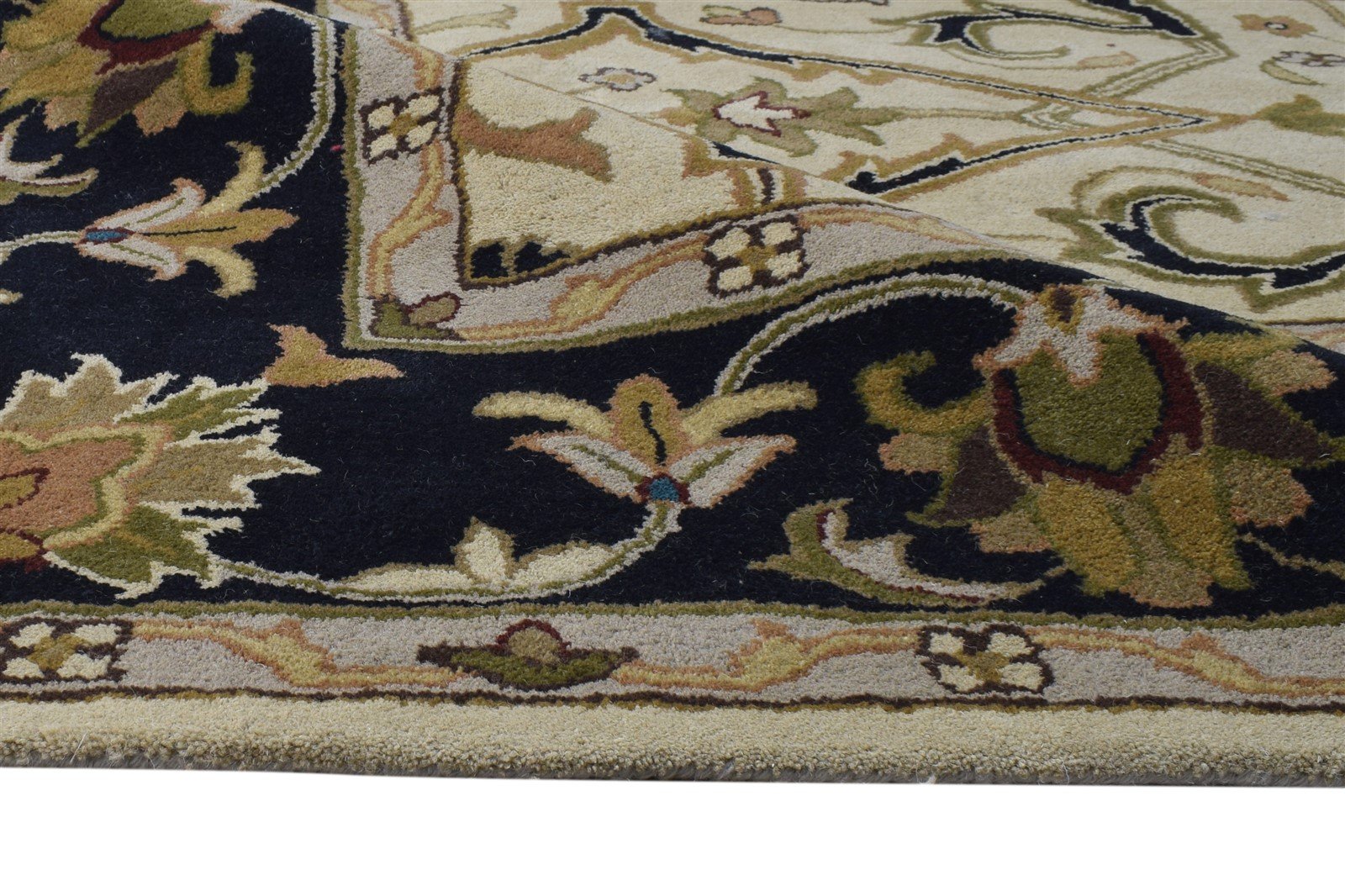 Beige Wool Rug 8' X 10' Persian Hand Tufted Mughal Oriental Large Carpet Area Rug