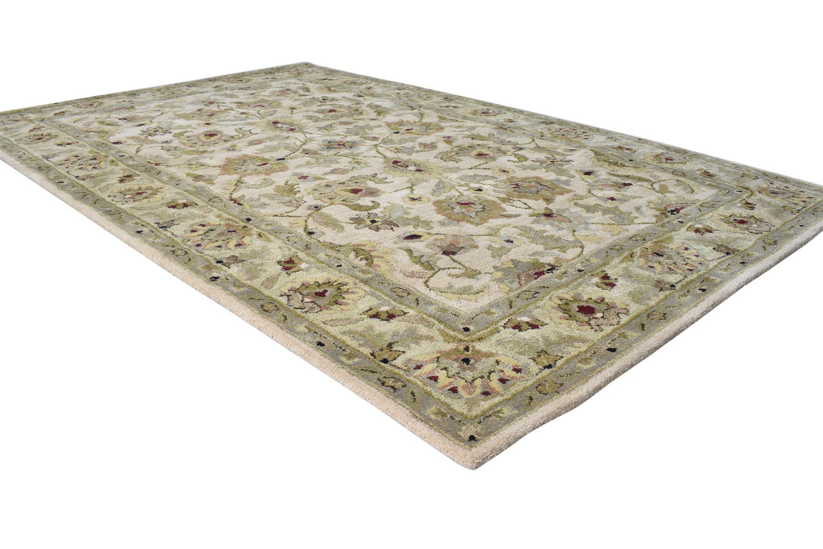 5' X 8' Rug Wool Beige Persian Hand Tufted Kashan Oriental Room Size Carpet Area Rug
