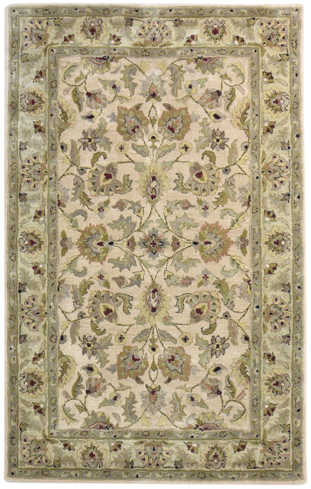 5' X 8' Rug Wool Beige Persian Hand Tufted Kashan Oriental Room Size Carpet Area Rug