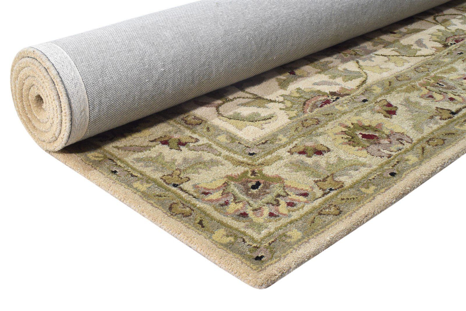 Hand Tufted Beige Wool Rug 5' X 8' Persian Kashan Oriental Room Size Carpet Area Rug