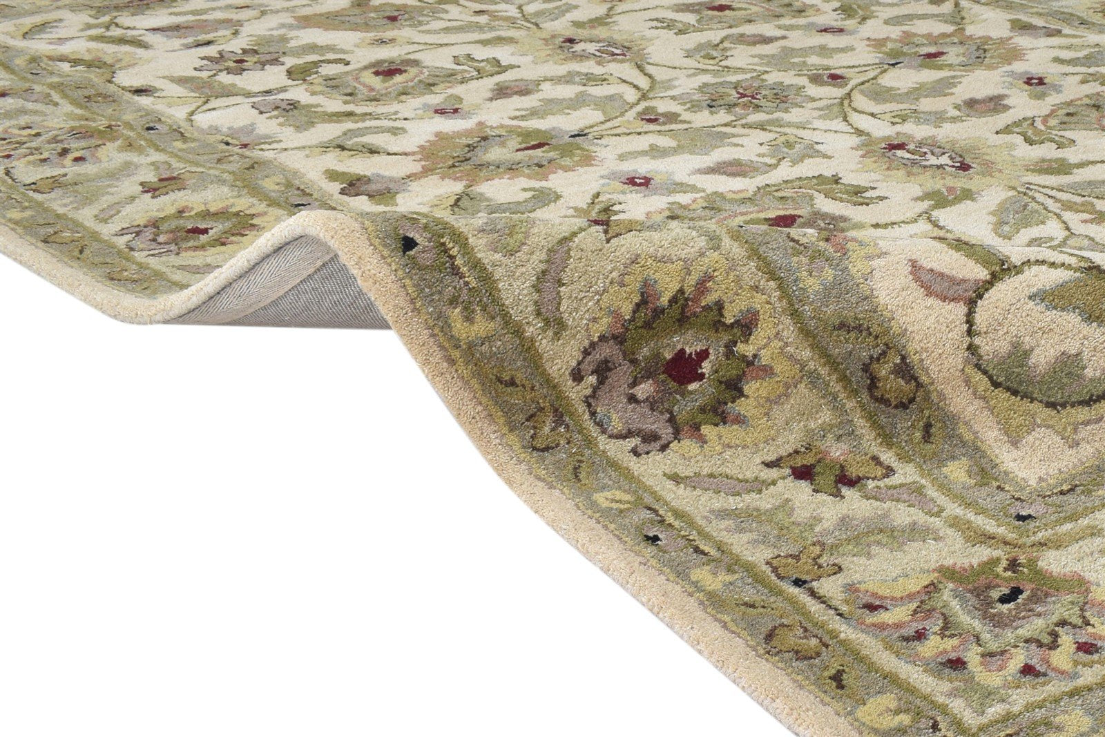 Hand Tufted Beige Wool Rug 5' X 8' Persian Kashan Oriental Room Size Carpet Area Rug