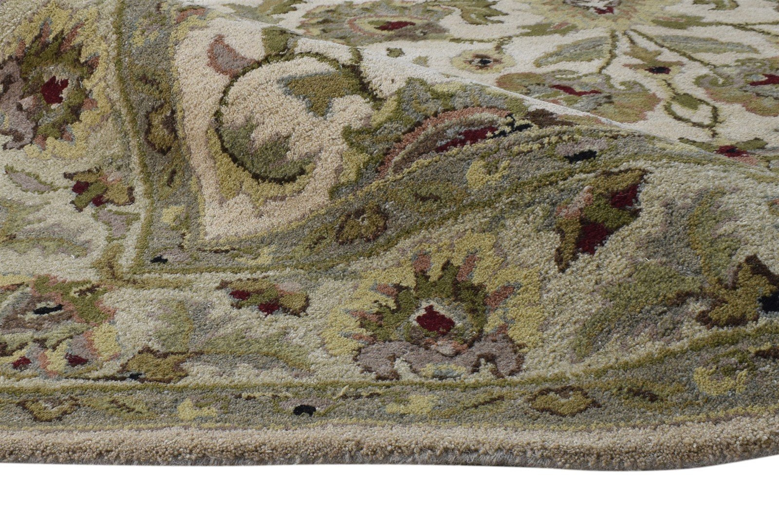 Hand Tufted Beige Wool Rug 5' X 8' Persian Kashan Oriental Room Size Carpet Area Rug
