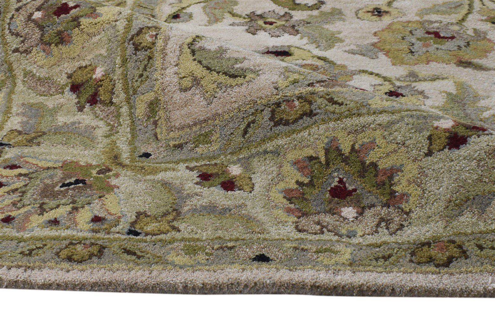 Hand Tufted Beige Wool Rug 5' X 8' Persian Kashan Oriental Room Size Carpet Area Rug