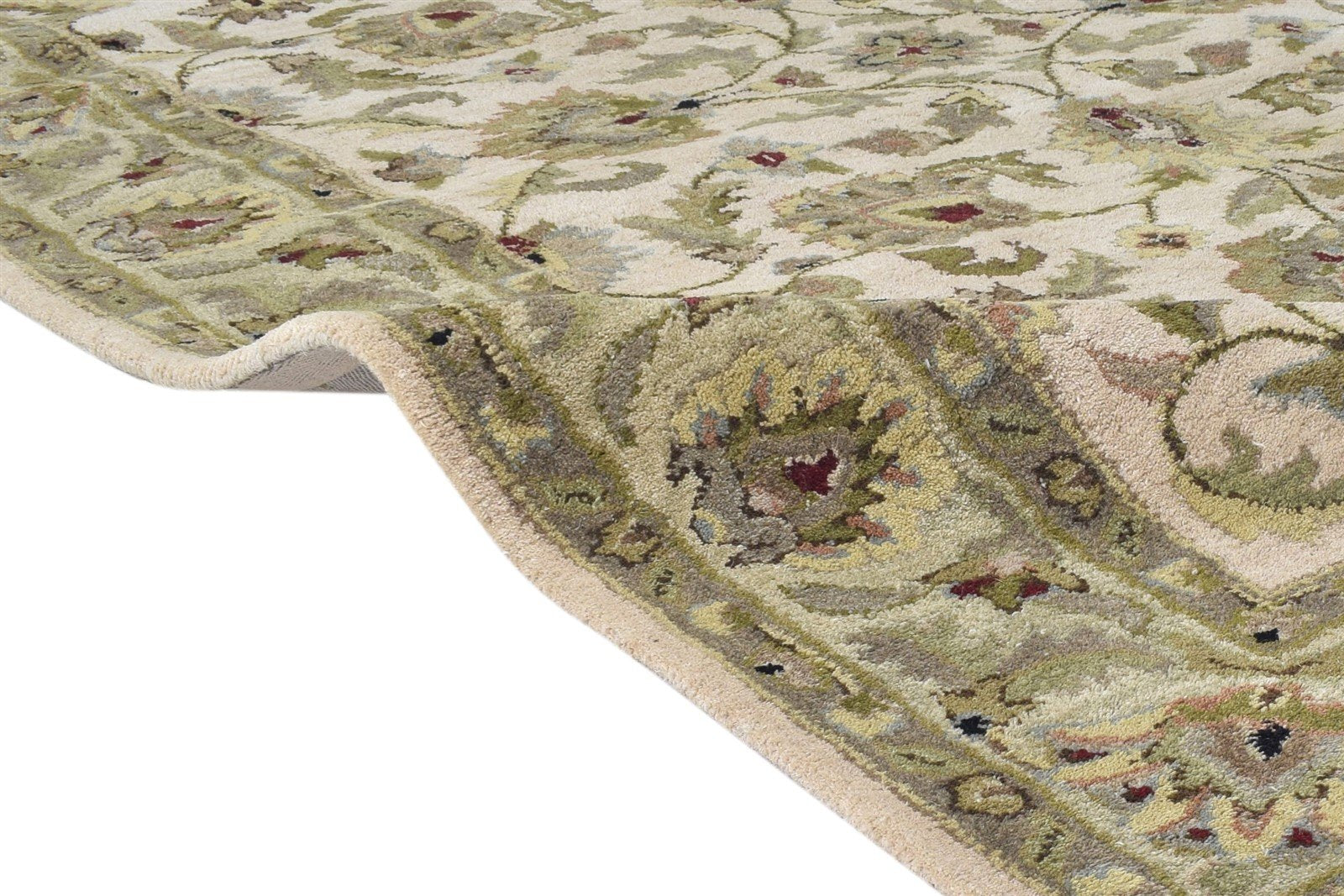 Beige Wool Rug 5' X 8' Persian Hand Tufted Kashan Oriental Room Size Carpet Area Rug