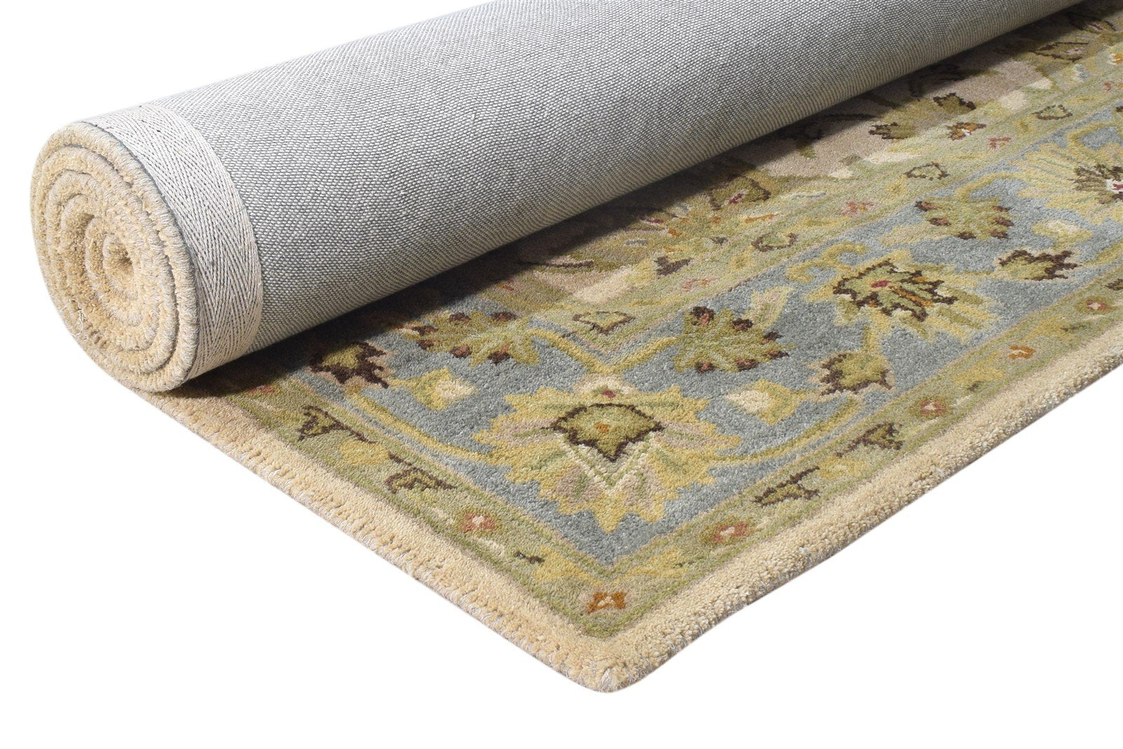 Hand Tufted Beige Wool Rug 5' X 8' Persian Kashan Oriental Room Size Carpet Area Rug