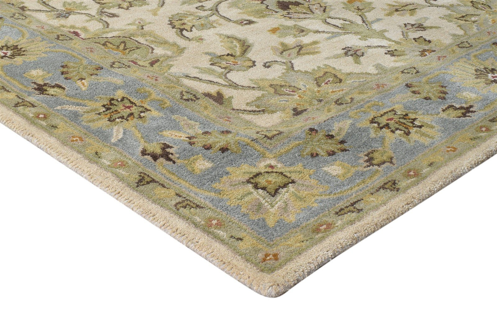 Hand Tufted Beige Wool Rug 5' X 8' Persian Kashan Oriental Room Size Carpet Area Rug