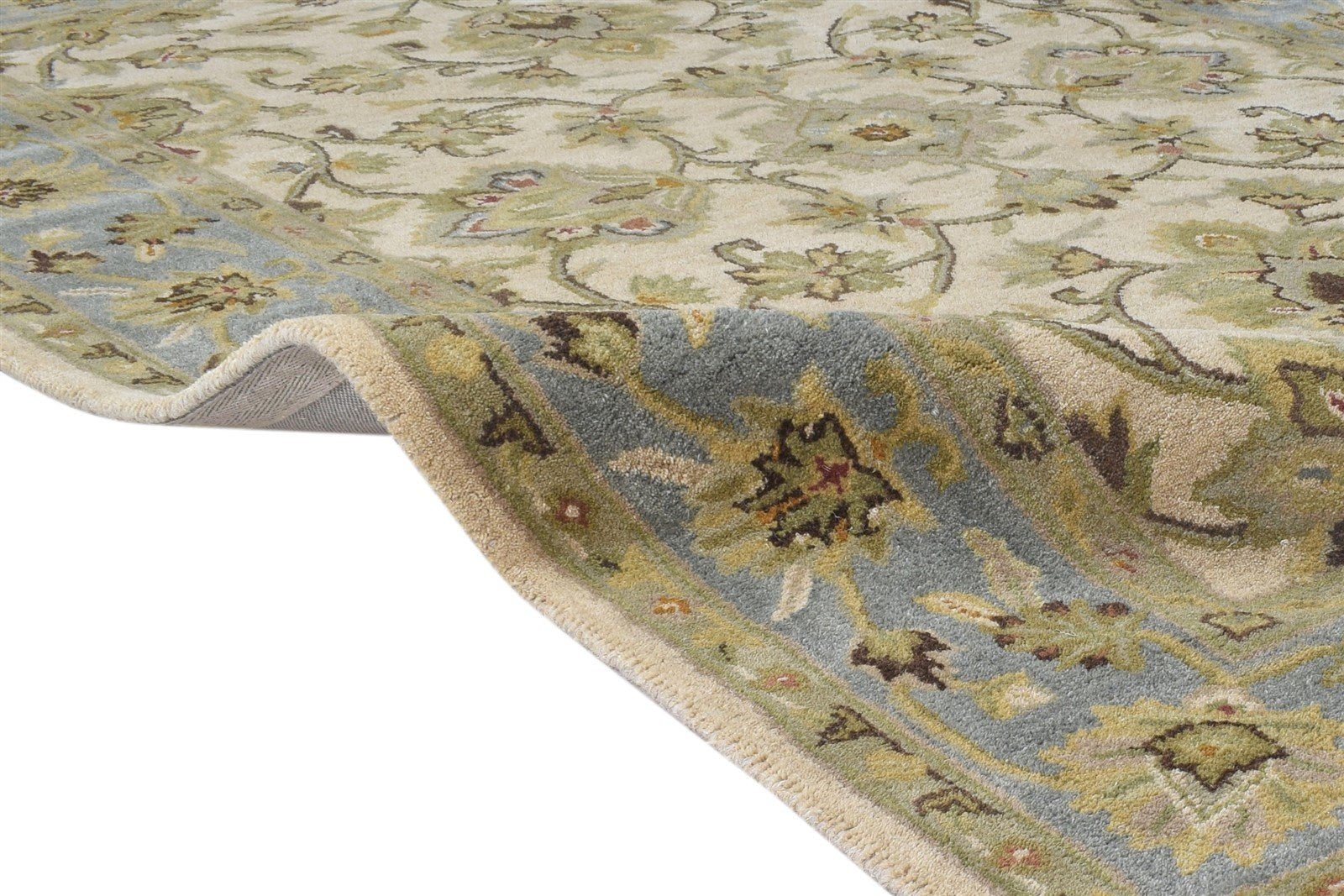 Hand Tufted Beige Wool Rug 5' X 8' Persian Kashan Oriental Room Size Carpet Area Rug
