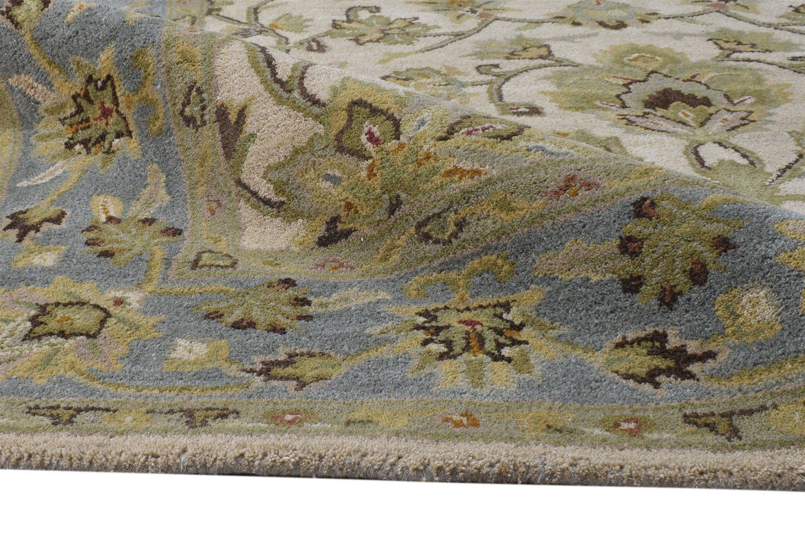 Hand Tufted Beige Wool Rug 5' X 8' Persian Kashan Oriental Room Size Carpet Area Rug