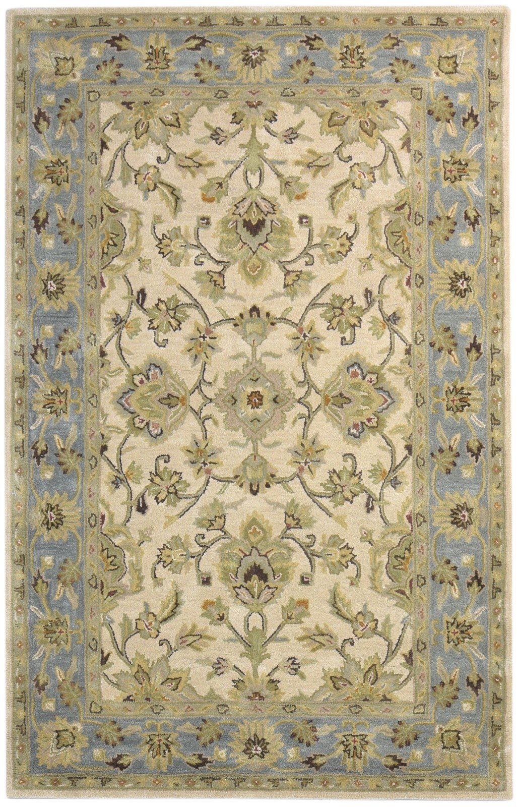 Hand Tufted Beige Wool Rug 5' X 8' Persian Kashan Oriental Room Size Carpet Area Rug