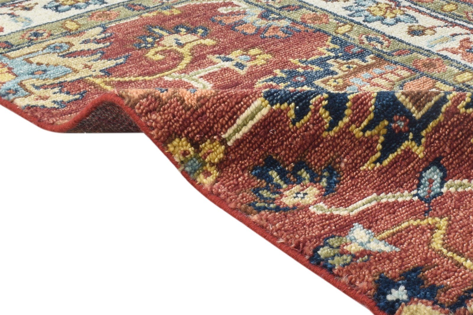 Hand Knotted Red New Zealand Wool Rug 3X4 Persian Oushak Oriental Small Carpet Area Rug