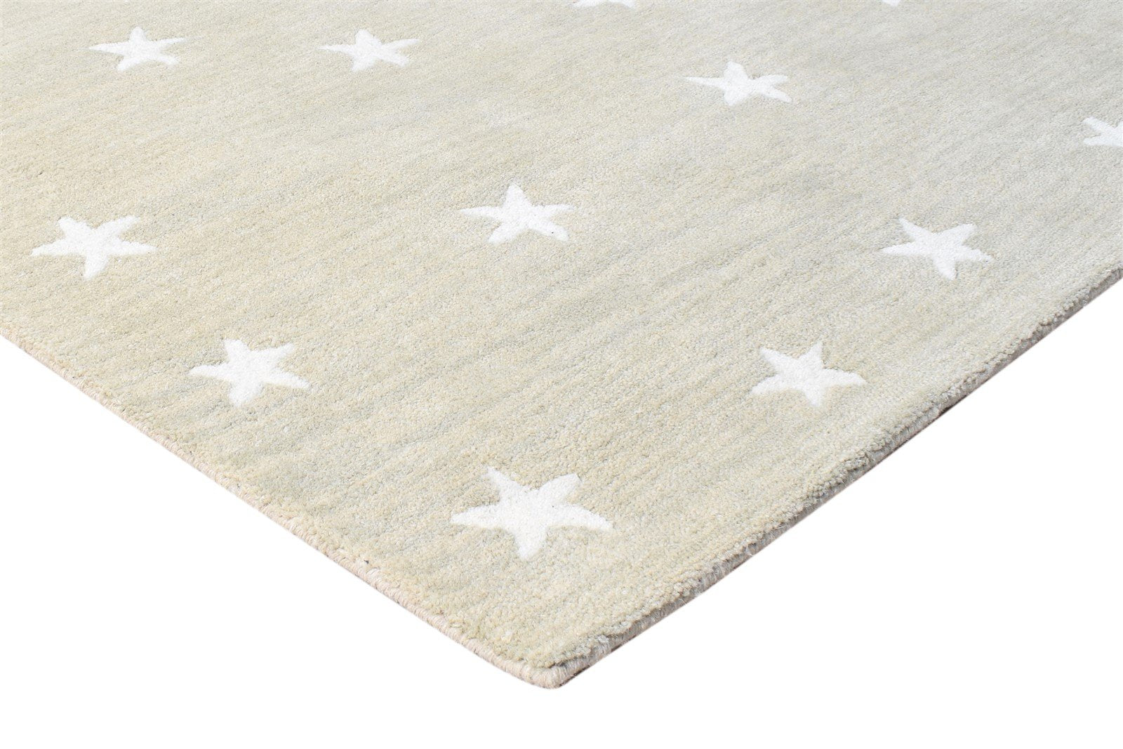 Wool Beige Rug 5' X 8' Modern Hand Tufted American Stars Room Size Carpet Area Rug