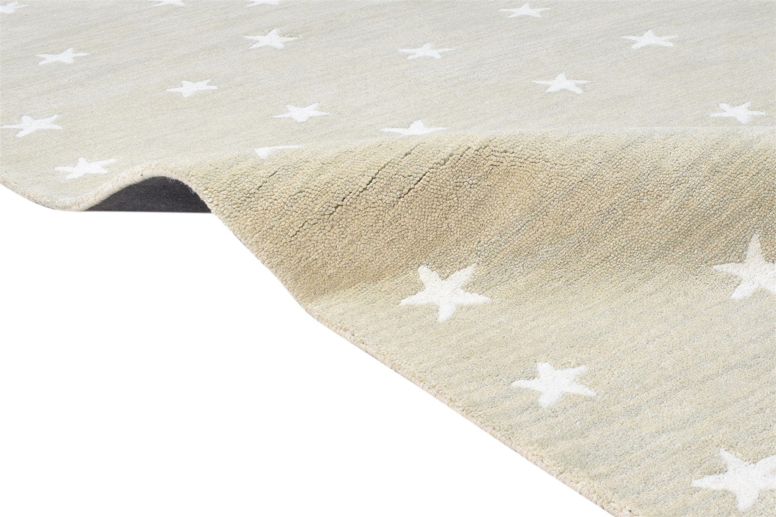 Wool Beige Rug 5' X 8' Modern Hand Tufted American Stars Room Size Carpet Area Rug