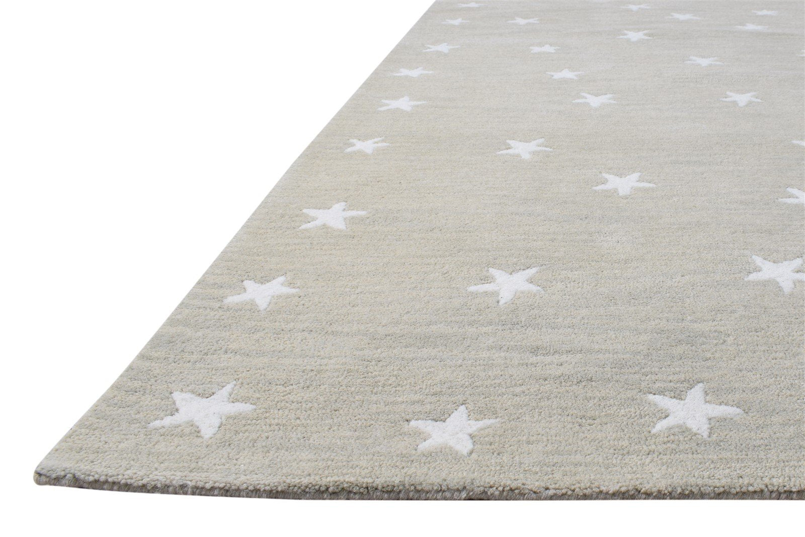 Wool Beige Rug 5' X 8' Modern Hand Tufted American Stars Room Size Carpet Area Rug