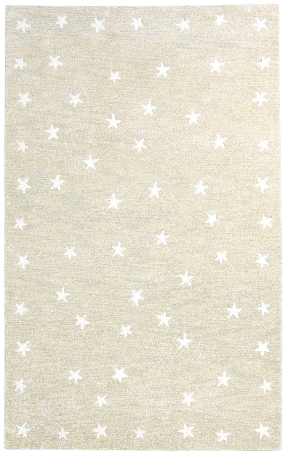 Wool Beige Rug 5' X 8' Modern Hand Tufted American Stars Room Size Carpet Area Rug