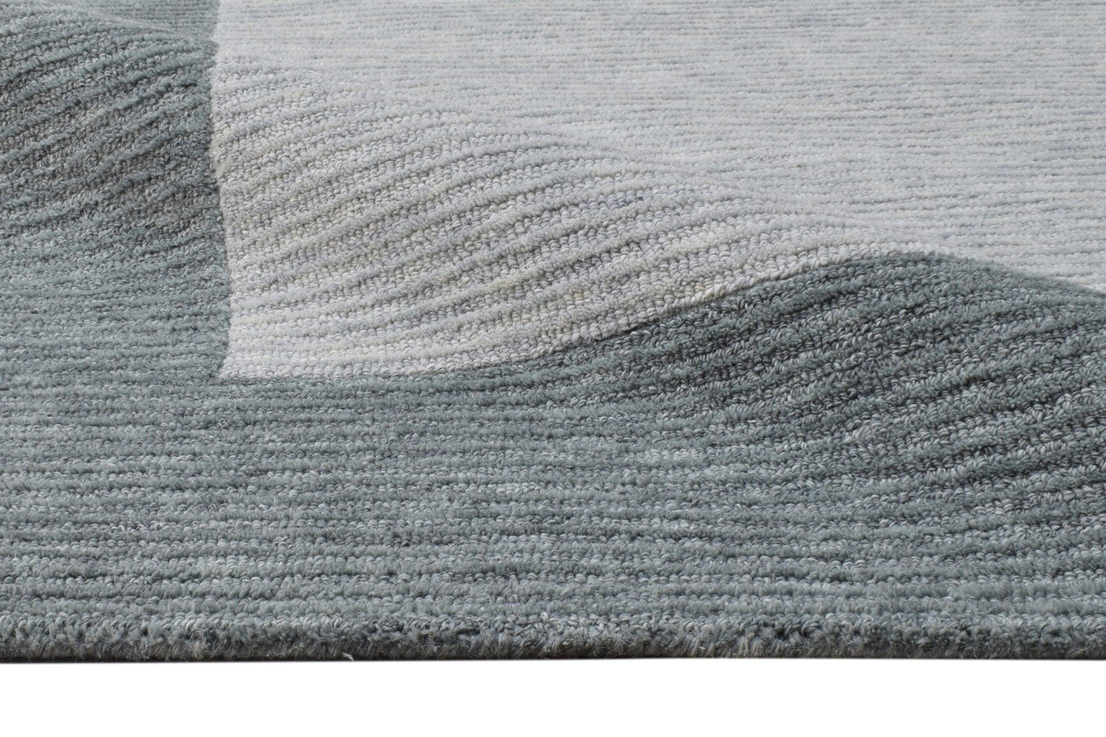 Wool Grey Rug 5' X 8' Modern Hand Tufted Scandinavian Bordered Room Size Carpet Area Rug