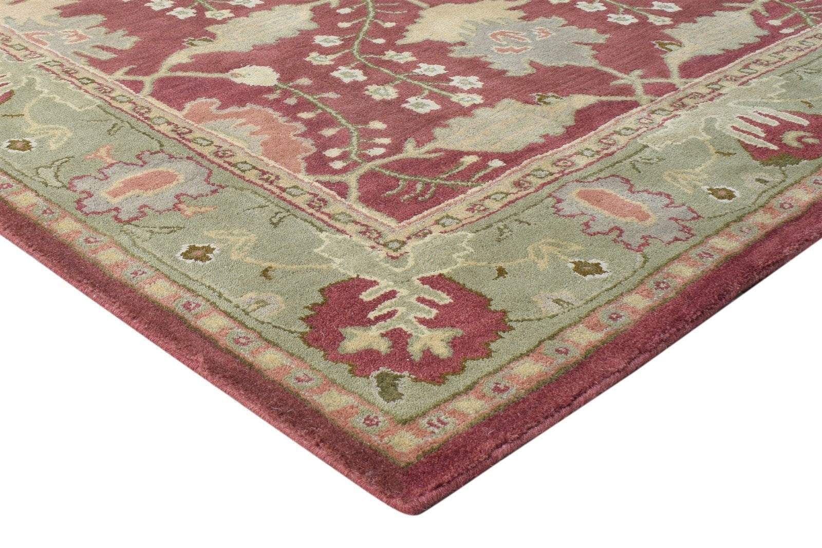 Red Wool Rug 5' X 8' Persian Hand Tufted Sarouk-Indian Oriental Room Size Carpet Area Rug