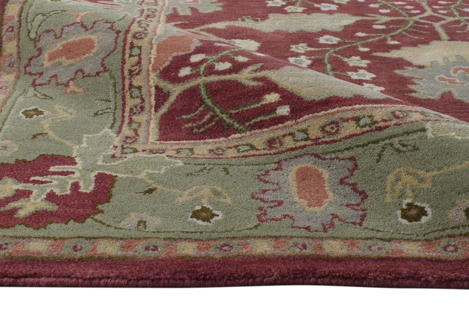 Red Wool Rug 5' X 8' Persian Hand Tufted Sarouk-Indian Oriental Room Size Carpet Area Rug