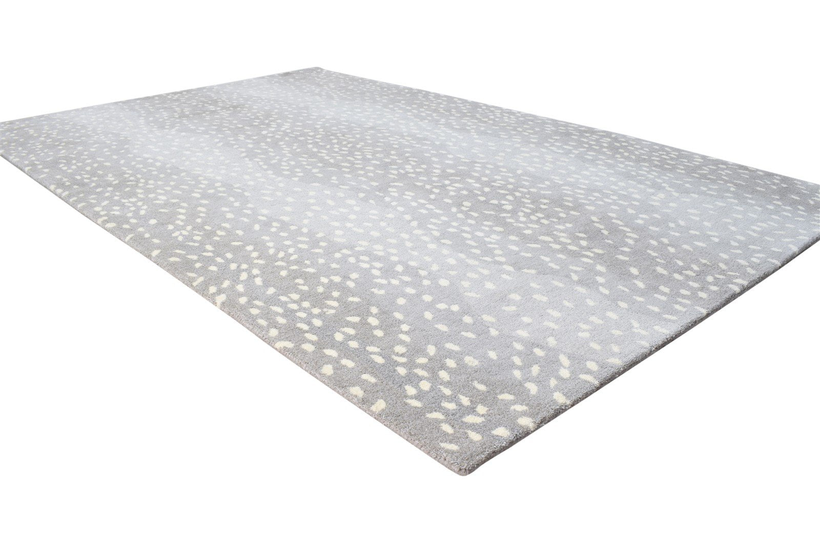 Grey Wool Rug 5' X 8' Modern Hand Tufted American Antelope Room Size Carpet Area Rug