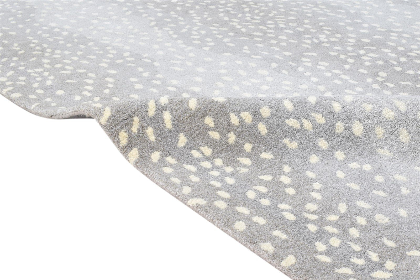 Grey Wool Rug 5' X 8' Modern Hand Tufted American Antelope Room Size Carpet Area Rug