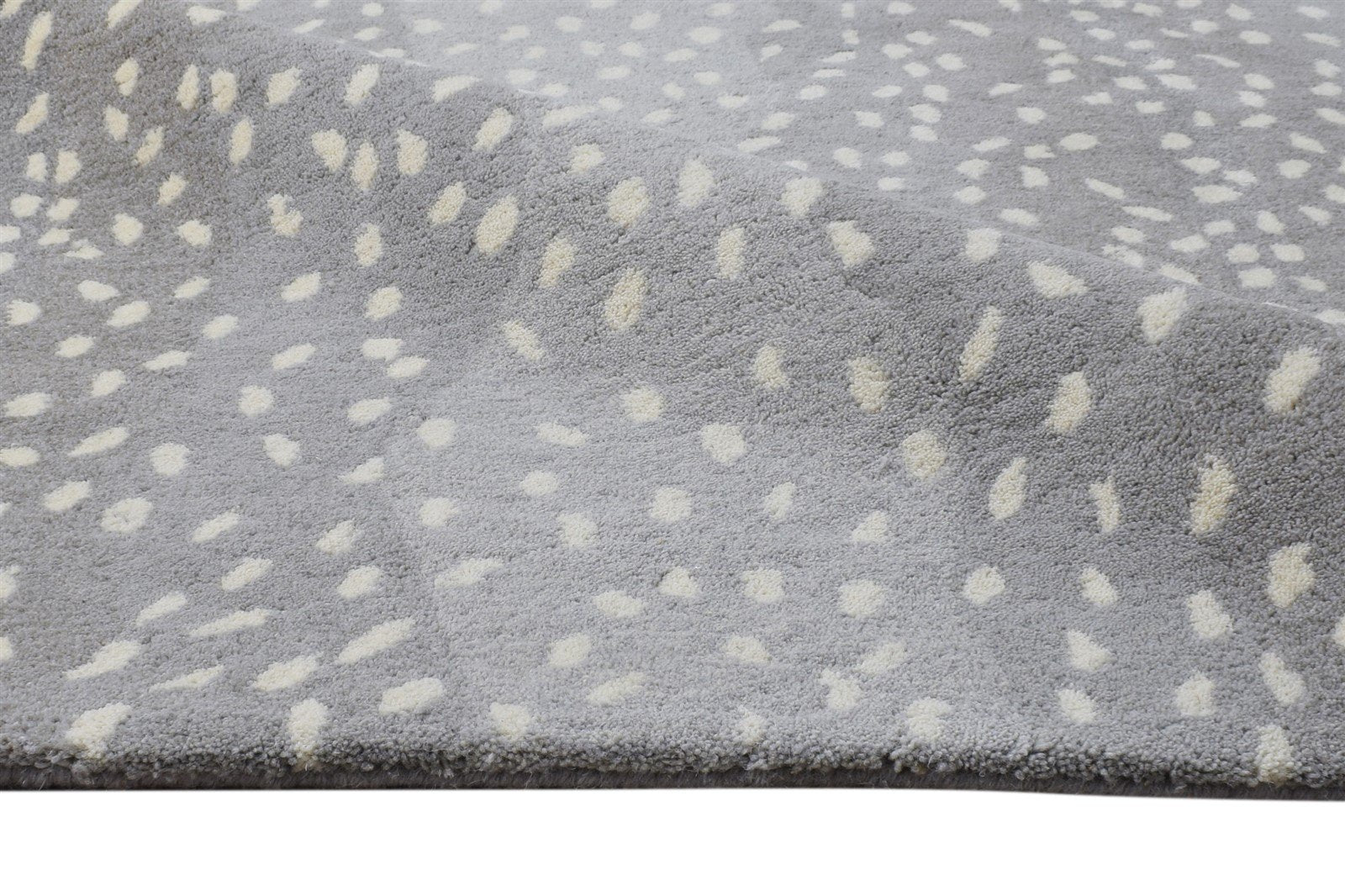 Grey Wool Rug 5' X 8' Modern Hand Tufted American Antelope Room Size Carpet Area Rug