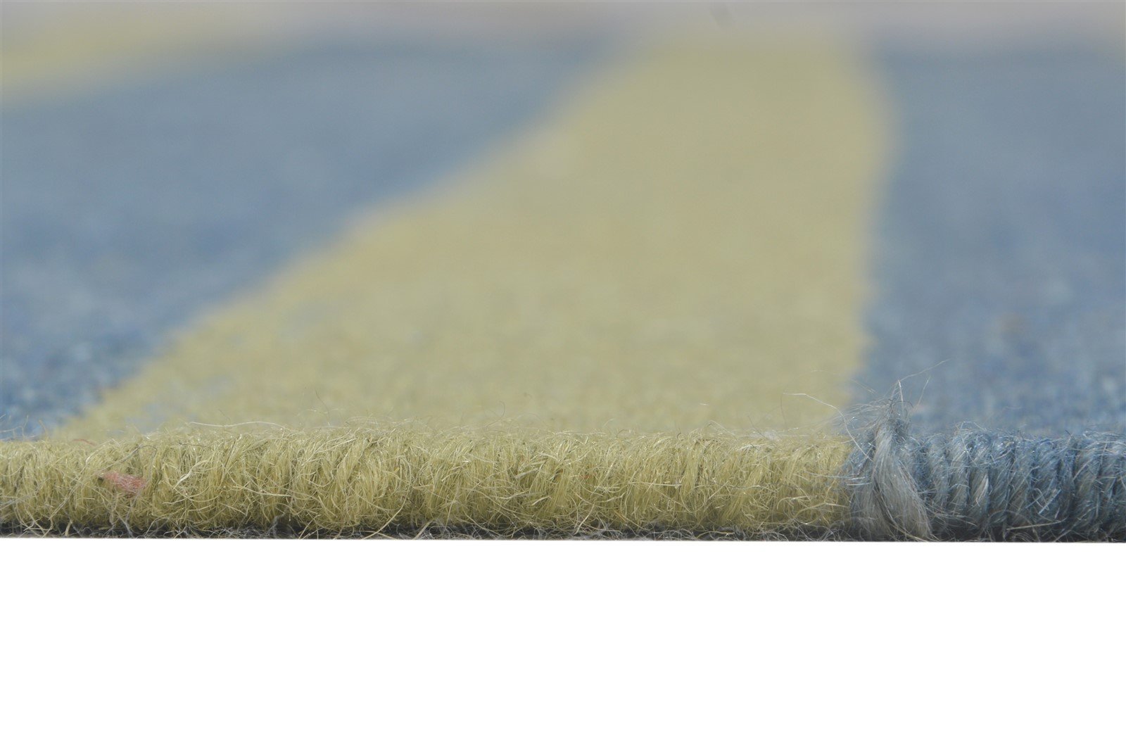 Green Wool Rug 4' X 7' Modern Dhurrie Scandinavian Striped Room Size Carpet Area Rug