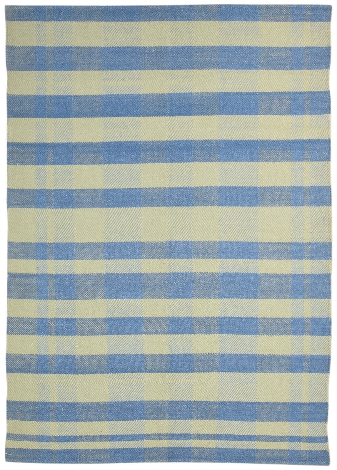 Green Wool Rug 4' X 7' Modern Dhurrie Scandinavian Striped Room Size Carpet Area Rug