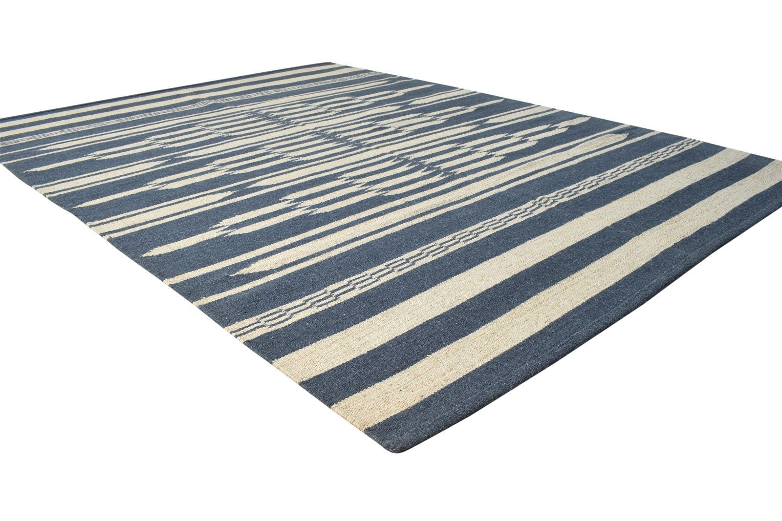 Wool Black Rug 6' X 8' Modern Dhurrie American Tribal Room Size Carpet Area Rug