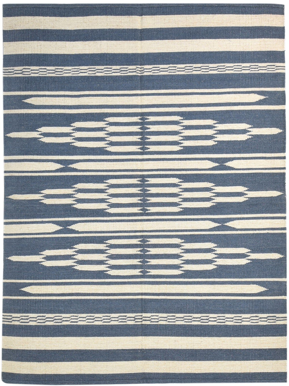 Wool Black Rug 6' X 8' Modern Dhurrie American Tribal Room Size Carpet Area Rug