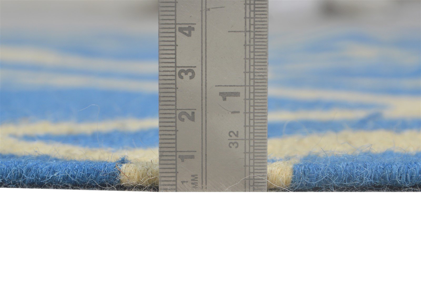Blue Wool Rug 5' X 8' Modern Dhurrie Bohemian Abstract Room Size Carpet Area Rug