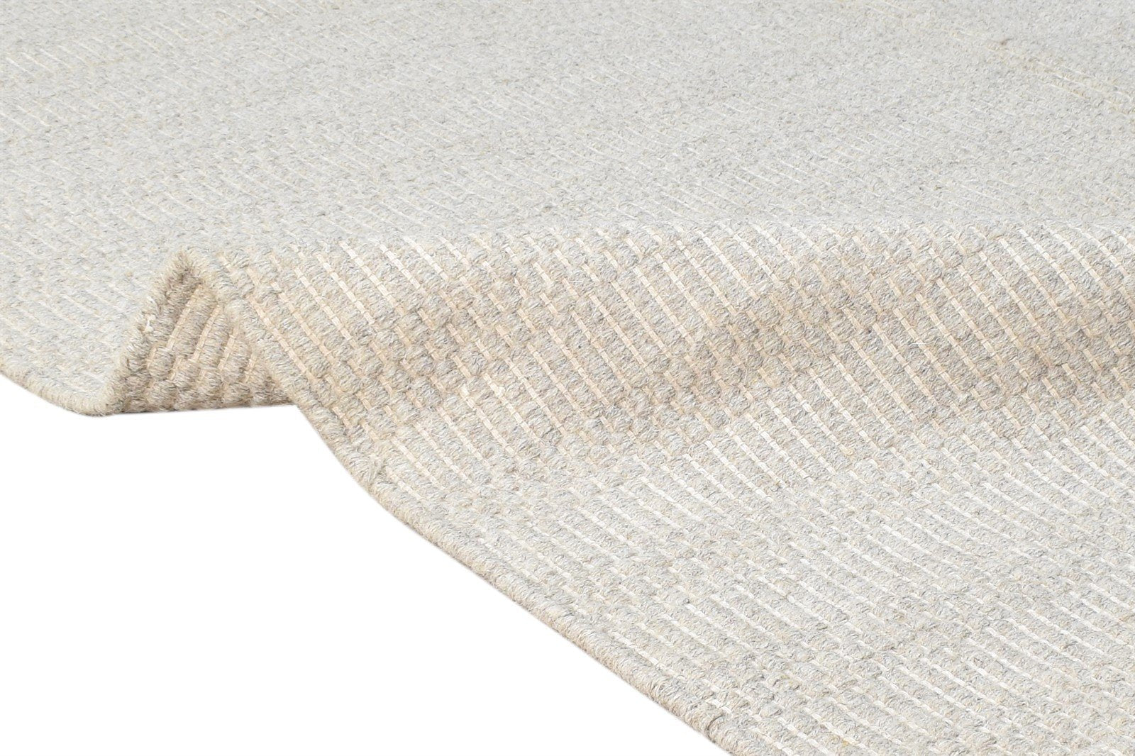 Dhurrie Beige Wool Rug 5' X 8' Modern Scandinavian Trellis Room Size Carpet Area Rug