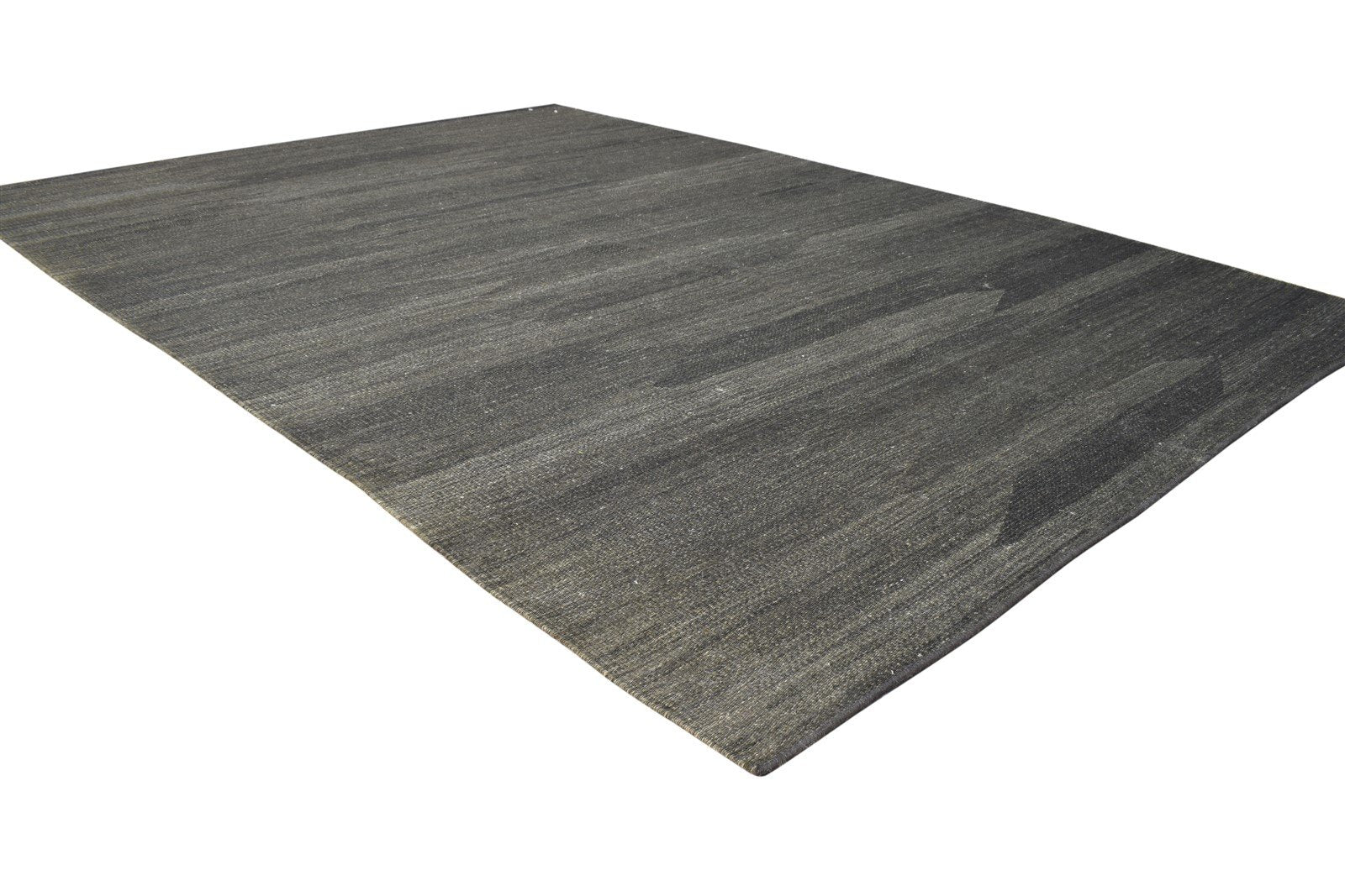 Dhurrie Grey Wool Rug 6' X 8' Modern Scandinavian Abstract Room Size Carpet Area Rug