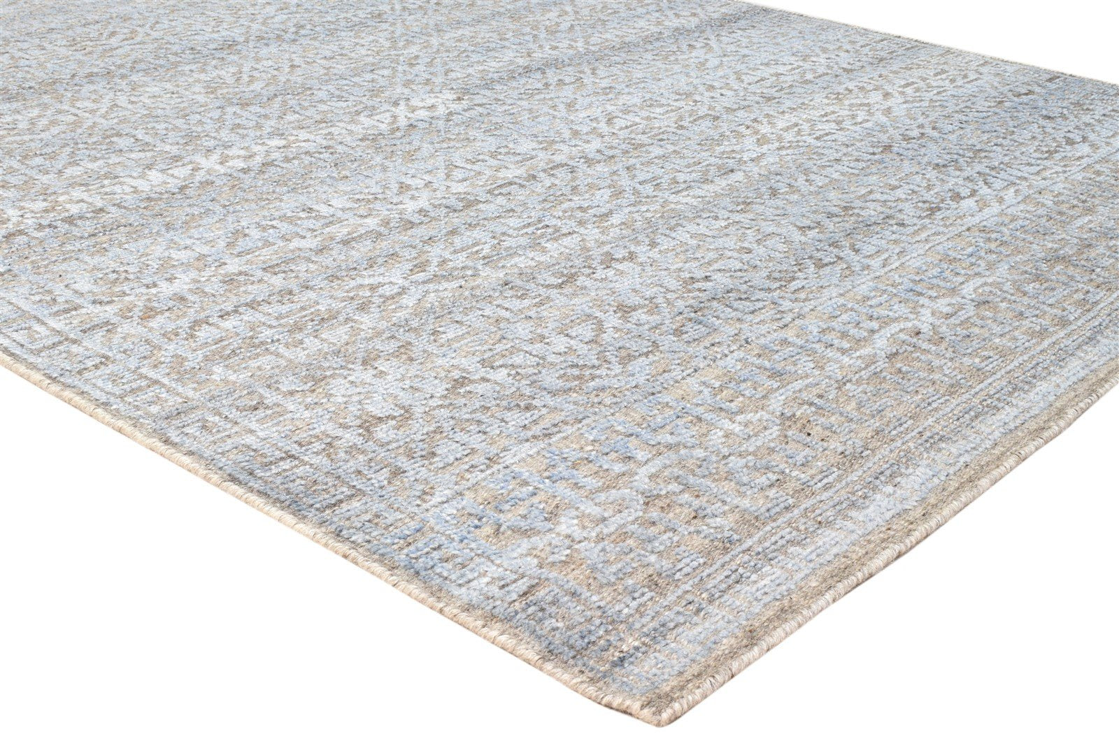 Wool Silk Charcoal Rug 5X8 Modern Hand Knotted Scandinavian Floral Room Size Area Rug
