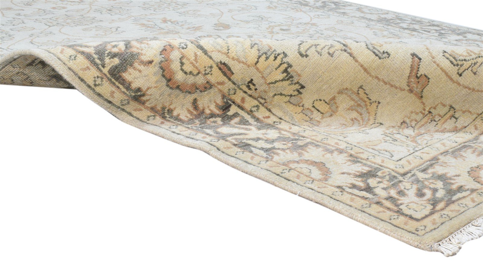 Beige Wool Rug 5' X 8' Persian Hand Knotted Agra Oriental Room Size Carpet Area Rug