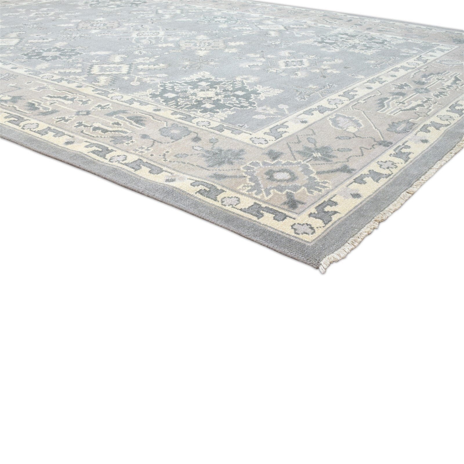 Wool grey Bedroom rug Persian hand knotted rug oushak oriental large Rug carpet