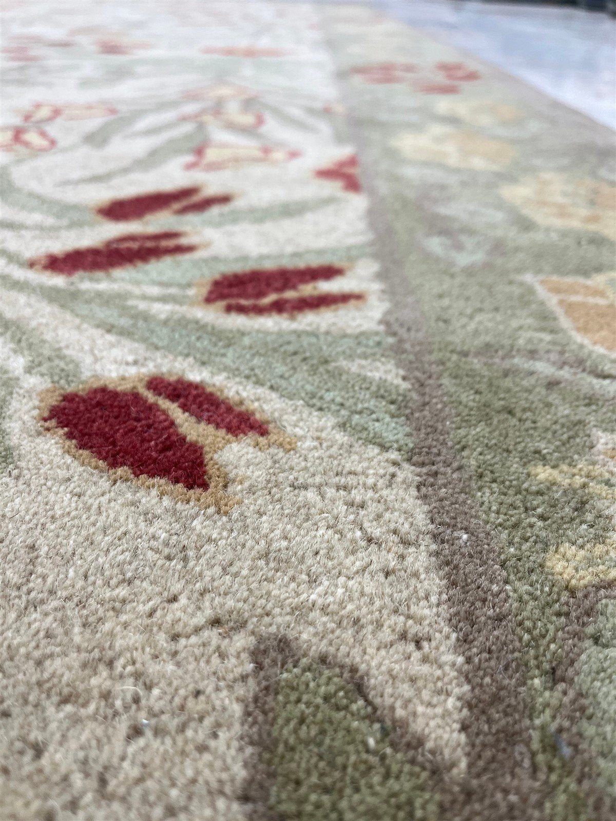 Handmade Oushak Rug Beige Green Rug Area Rug