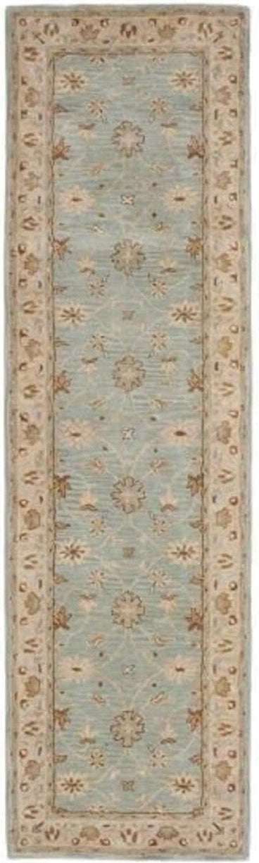 Blue Handmade Wool Persian Oushak Floral Malika Tufted Rug Area Rug