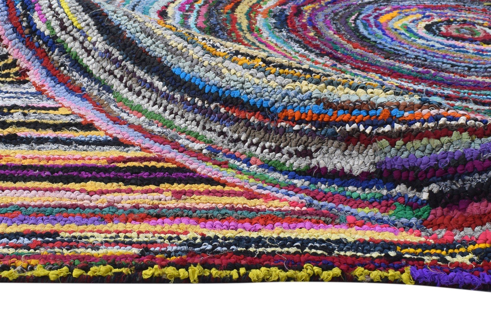 Babbie 6X6 Rug Cotton Polyester Colorful Modern Hand Tufted Bohemian Circles 7865131860117
