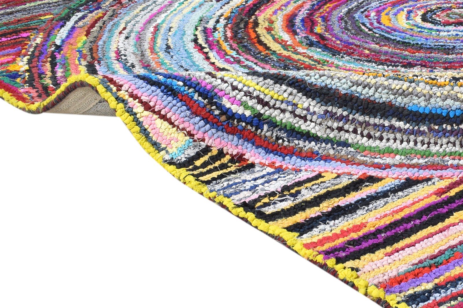 Babbie 6X6 Rug Cotton Polyester Colorful Modern Hand Tufted Bohemian Circles 7865131860117