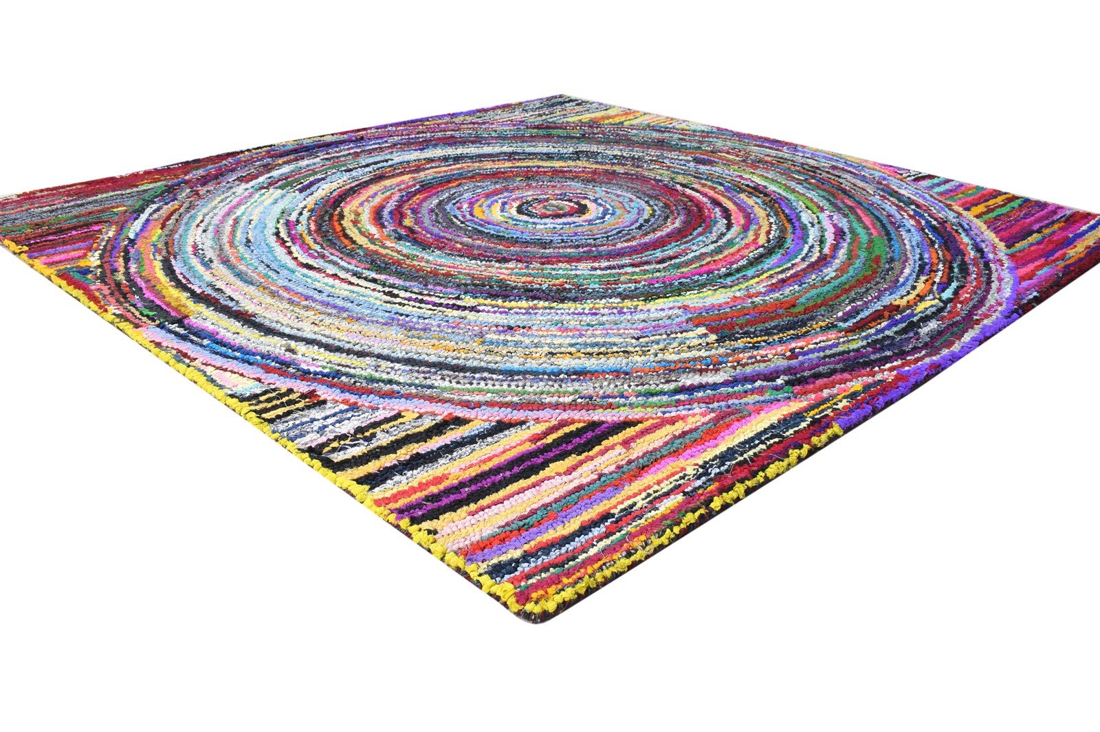 Babbie 6X6 Rug Cotton Polyester Colorful Modern Hand Tufted Bohemian Circles 7865131860117