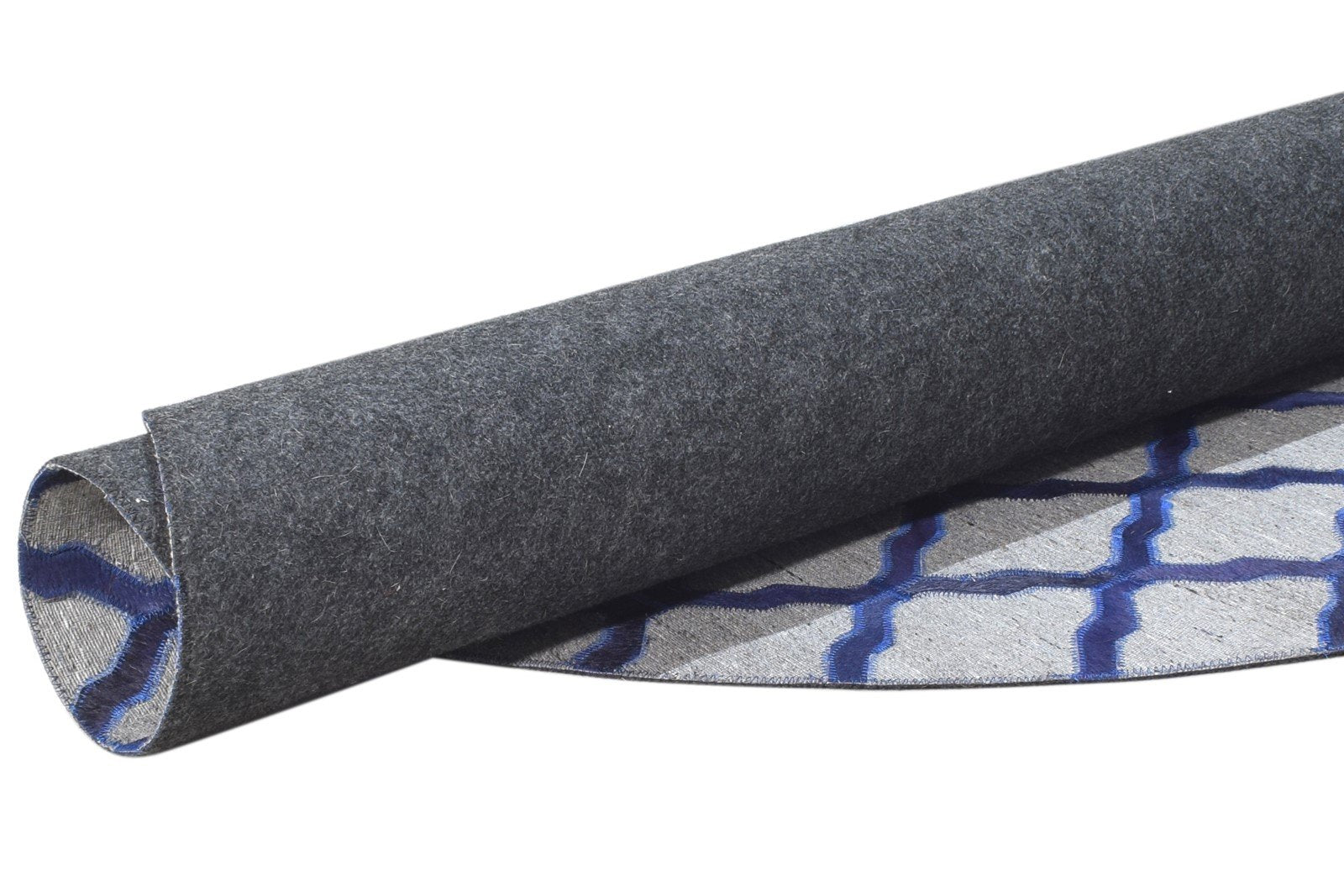 6X6 Rug Leather / Cotton Blue Modern Hand Woven Moroccan Trellis Room Size 7864915394709